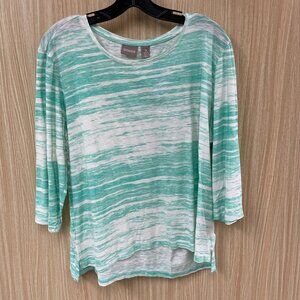 Chico's green print top size 16